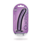 Shots Ouch! Smooth Silicone 7 in. G-Spot Dildo Rose Gold - Metallic Purple - Realistic Dildo