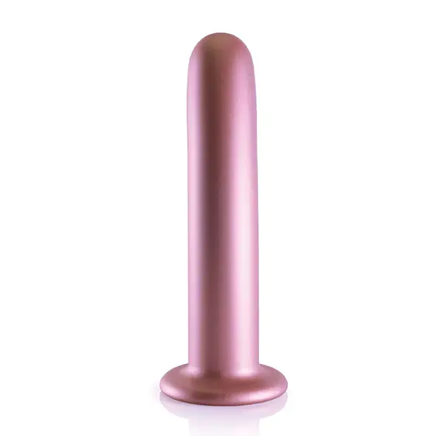 Shots Ouch! Smooth Silicone 7 in. G-Spot Dildo Rose Gold - Realistic Dildo