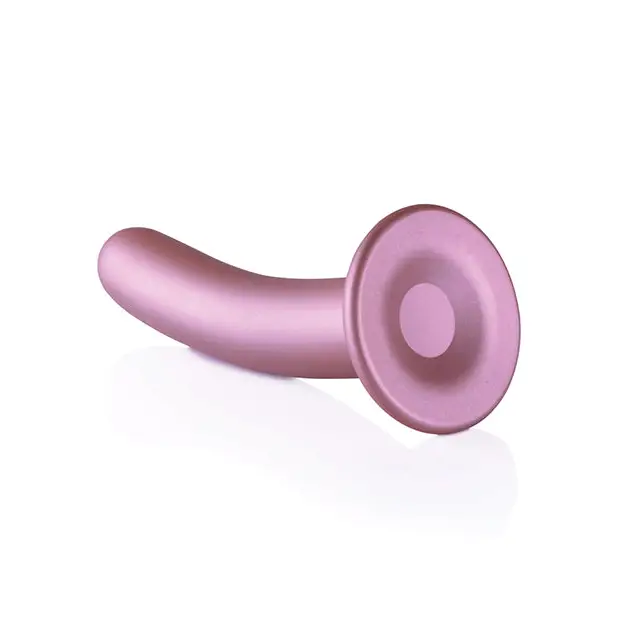 Shots Ouch! Smooth Silicone 7 in. G-Spot Dildo Rose Gold - Realistic Dildo