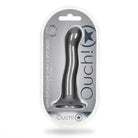 Shots Ouch! Ultra Soft Silicone 7 in. Curvy G-Spot Dildo Gunmetal - Realistic Dildo