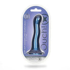 Shots Ouch! Ultra Soft Silicone 7 in. Curvy G-Spot Dildo Metallic Blue - Realistic Dildo