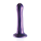 Shots Ouch! Ultra Soft Silicone 7 in. Curvy G-Spot Dildo Metallic Purple - Realistic Dildo