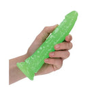 Shots Realrock 8’ Slim Dildo Glow In The Dark Neon Green Silicone Toy