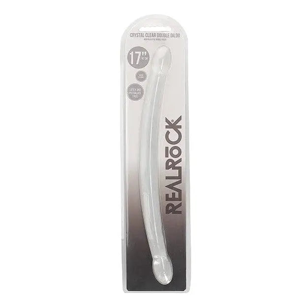 Clear curved glass dildo ’Shots Realrock Crystal Clear’ in 17’ retail packaging