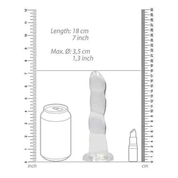 Shots America Dongs & Dildos Transparent Shots Realrock Crystal Clear 7" Rippled Dildo  - Transparent at the Haus of Shag