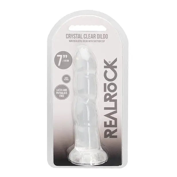 Shots America Dongs & Dildos Transparent Shots Realrock Crystal Clear 7" Rippled Dildo  - Transparent at the Haus of Shag