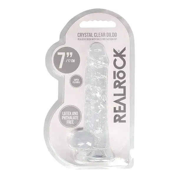 Shots America Dongs & Dildos Transparent Clear / 7" Shots Realrock Realistic Crystal Clear Dildo W/balls at the Haus of Shag