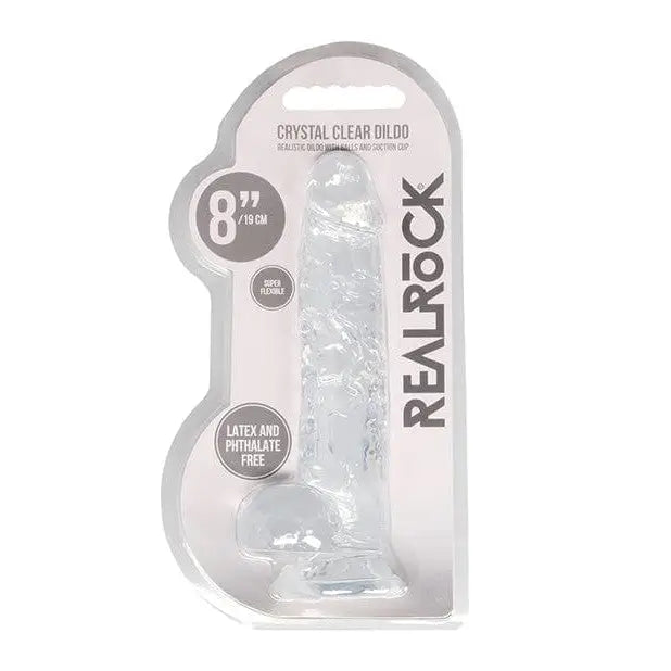 Shots America Dongs & Dildos Transparent Clear / 8" Shots Realrock Realistic Crystal Clear Dildo W/balls at the Haus of Shag