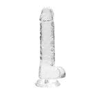 Shots Realrock Realistic Crystal Clear Dildo with Balls - Phallic-Shaped and Flared Base