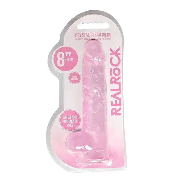 Shots America Dongs & Dildos Pink / 8" Shots Realrock Realistic Crystal Clear Dildo W/balls at the Haus of Shag