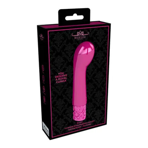 Shots Royal Gems Bijou Rechargeable Curved Silicone Bullet Vibrator Pink - Bullet Vibrator