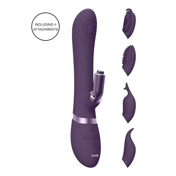 Shots America Vibrator Shots Vive Etsu  Pulse G-spot Rabbit W/interchangeable Clitoral Attachments - Purple at the Haus of Shag