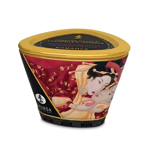 Shunga Massage Candle Romance - 5.7 Oz Strawberry Wine - Setting The Mood