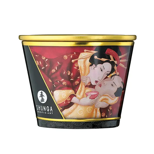 Shunga Massage Candle Romance - 5.7 Oz Strawberry Wine - Setting The Mood