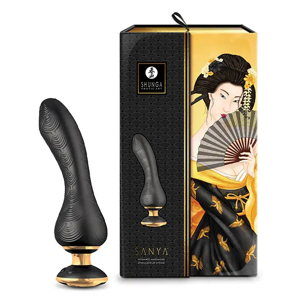 Shunga Sanya Intimate Massager Raspberry - Black - Vibrators