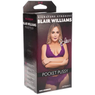 Signature Strokers Blair Williams packaging with woman in purple lingerie, pocket pussy product