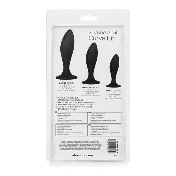 CalExotics Plug Silicone Anal Curve Kit - Black at the Haus of Shag