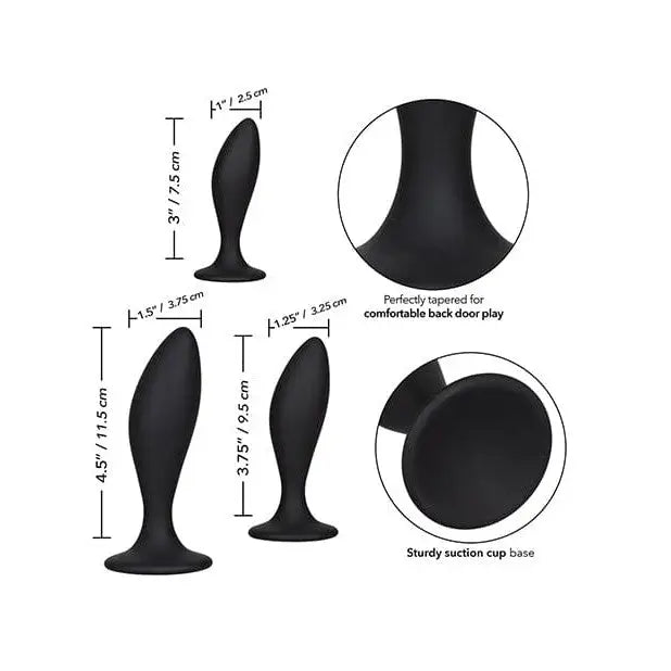 CalExotics Plug Silicone Anal Curve Kit - Black at the Haus of Shag