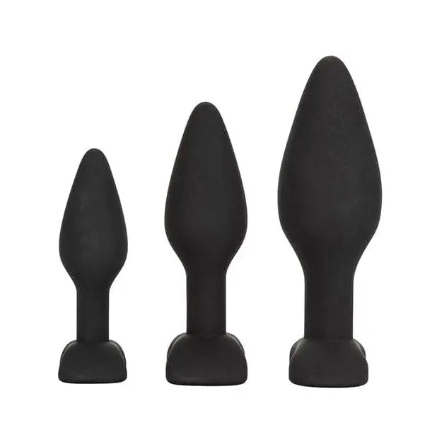 CalExotics Plug Silicone Anal Exerciser Kit - Black at the Haus of Shag