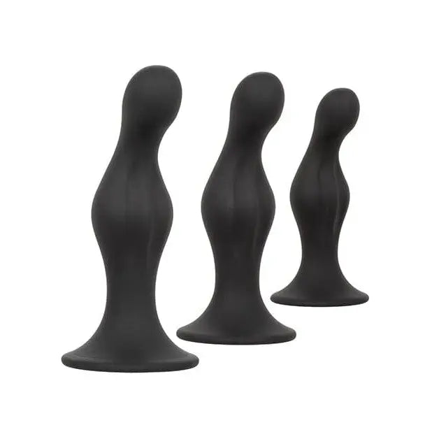 CalExotics Plug Silicone Anal Ripple Kit - Black at the Haus of Shag