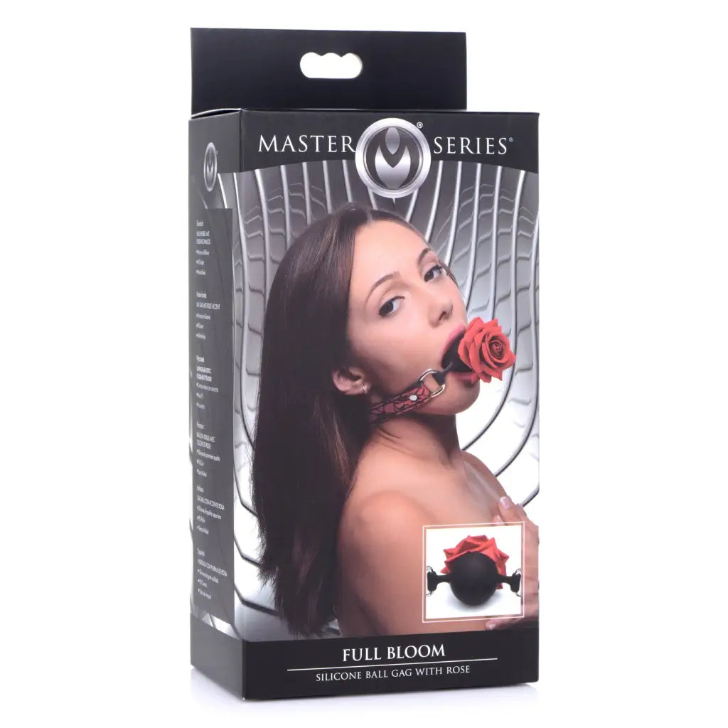 Master Series Gag Silicone Ball Gag With Rose at the Haus of Shag