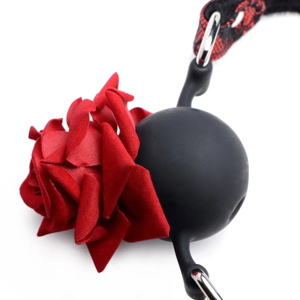 Master Series Gag Silicone Ball Gag With Rose at the Haus of Shag