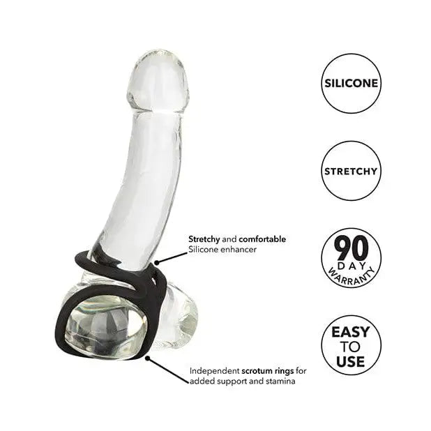 CalExotics Penis Enhancement Silicone Ball Spreader - Black at the Haus of Shag