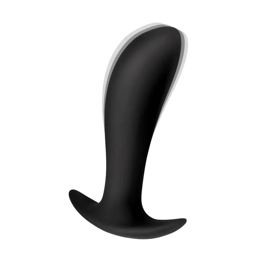 Black and white Silicone Prostate Vibrator with remote control, white base for precision