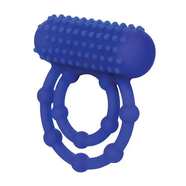 CalExotics Penis Enhancement Silicone Rechargeable 10 Bead Maximus Ring - Blue at the Haus of Shag