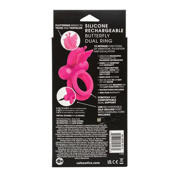 CalExotics Penis Enhancement Silicone Rechargeable Butterfly Dual Ring at the Haus of Shag