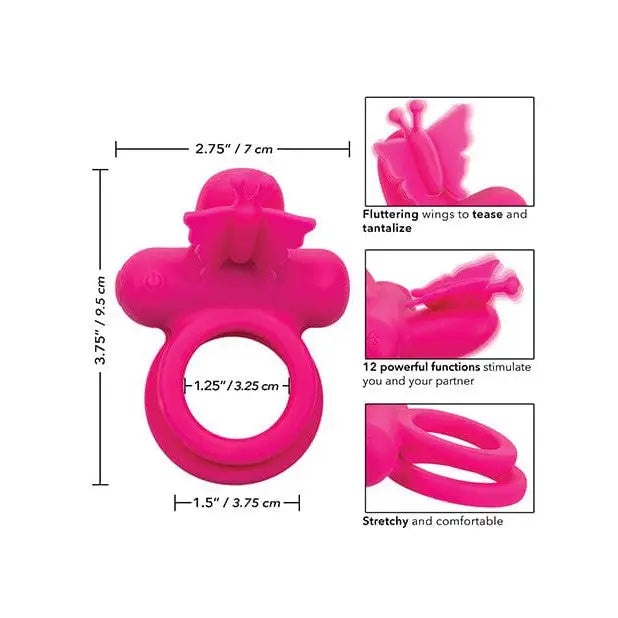 CalExotics Penis Enhancement Silicone Rechargeable Butterfly Dual Ring at the Haus of Shag