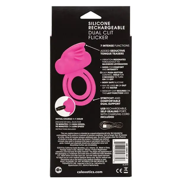 Silicone rechargeable enhancer product showing double breast ring for maximum stimulation