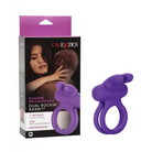 Silicone Rechargeable Enhancer with purple cock ring and woman in background