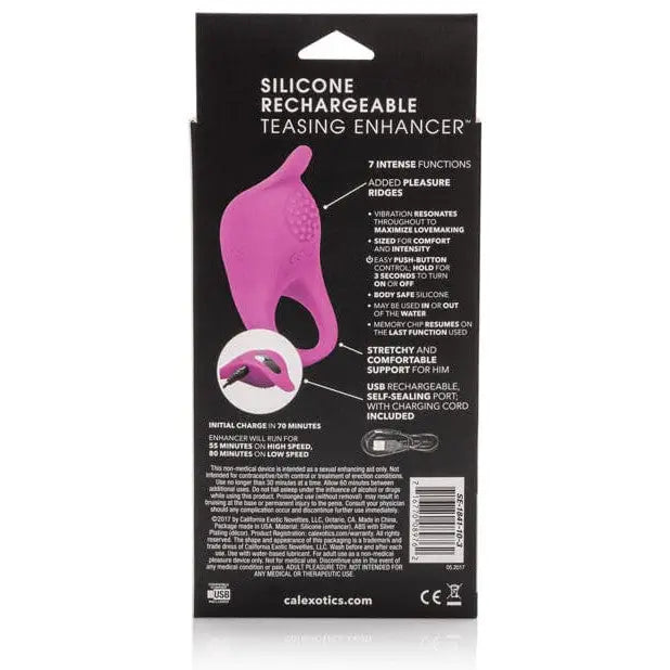 CalExotics Stimulators Silicone Rechargeable Teasing Enhancer - Pink at the Haus of Shag