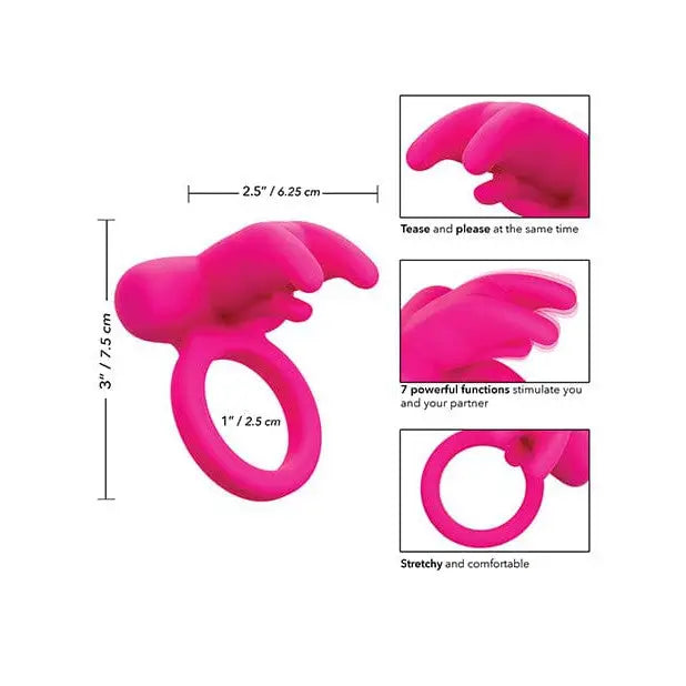 CalExotics Stimulators Silicone Rechargeable Triple Clit Flicker - Pink at the Haus of Shag