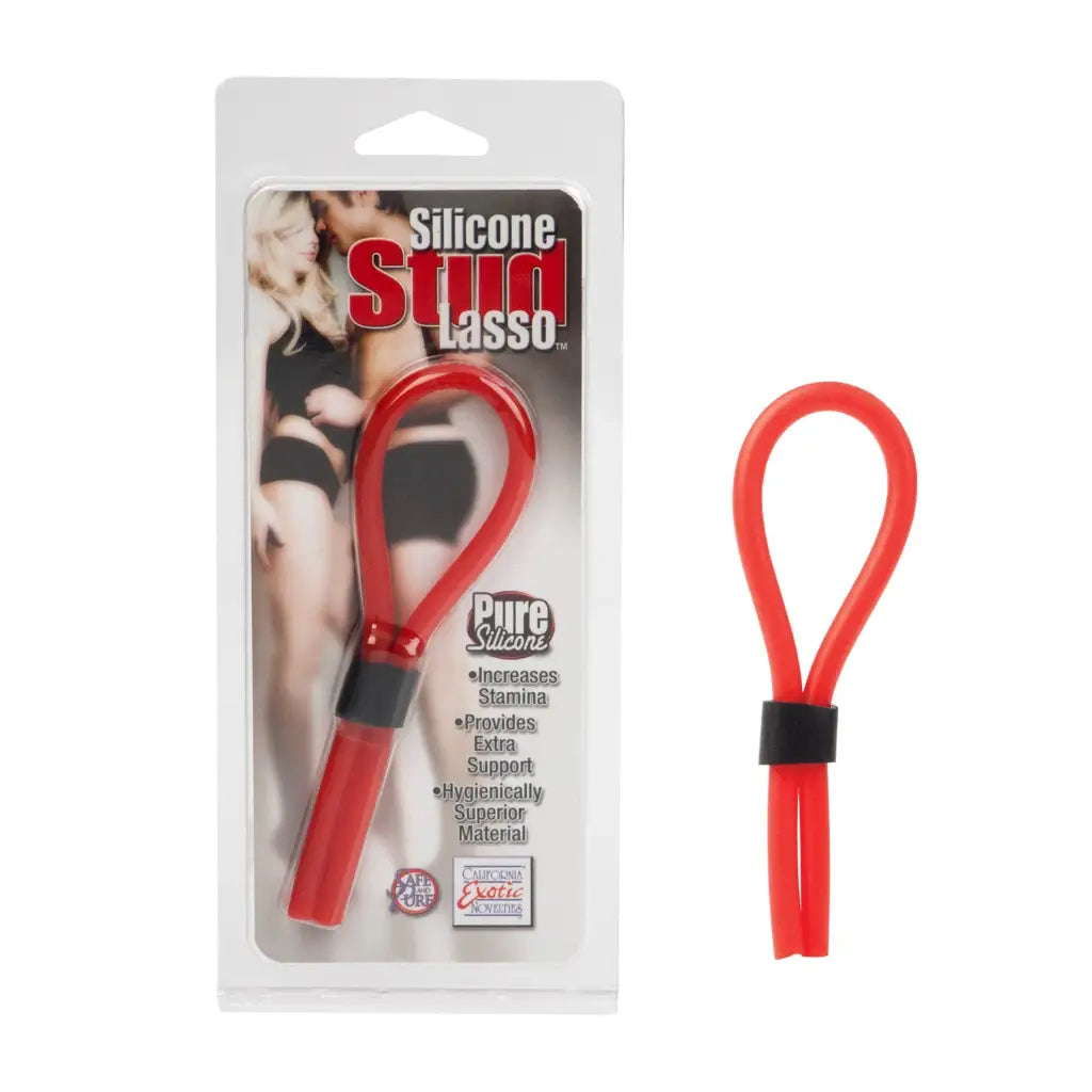 CalExotics Sextoys for Couples Red Silicone Stud Lasso at the Haus of Shag