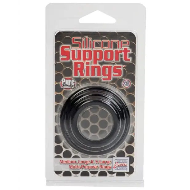 CalExotics Penis Enhancement Silicone Support Rings - Black at the Haus of Shag