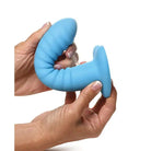 Curve Novelties Dildos Simply Sweet Ribbed Silicone Dildo 7in Blue at the Haus of Shag