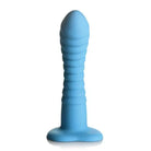 Curve Novelties Dildos Simply Sweet Ribbed Silicone Dildo 7in Blue at the Haus of Shag