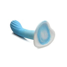 Curve Novelties Dildos Simply Sweet Rippled Silicone Dildo 7in Blue/White at the Haus of Shag