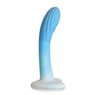 Curve Novelties Dildos Simply Sweet Rippled Silicone Dildo 7in Blue/White at the Haus of Shag