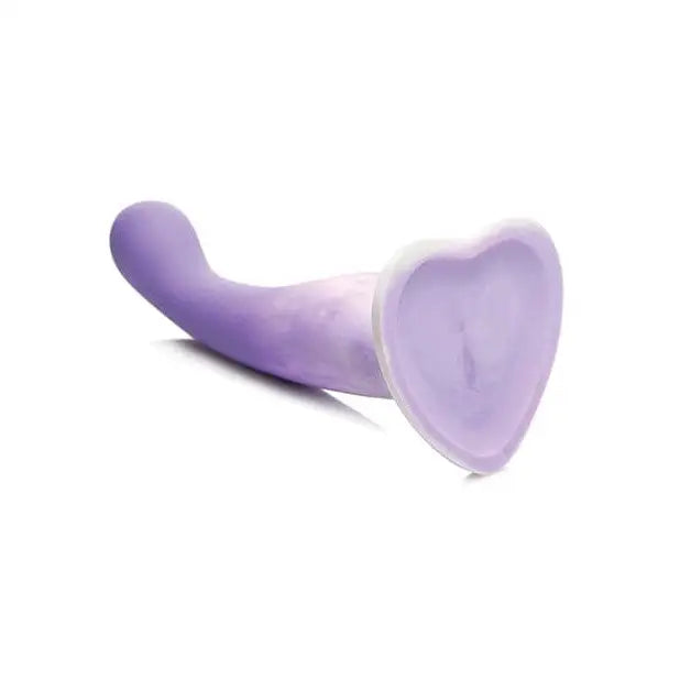 Curve Novelties Dildos Simply Sweet Slim G-Spot Silicone Dildo 7in Purple/White at the Haus of Shag