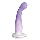 Simply Sweet Slim G-Spot Silicone Dildo - 7in, Purple/White Curved Massager