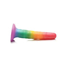 Simply Sweet Zigzag Silicone Dildo 6.5in Rainbow - Colorful Fun for Playtime