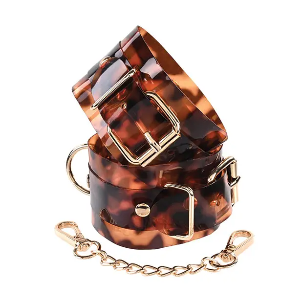 Sincerely Sportsheets Amber Adjustable Handcuffs with Removable Chain Tortoiseshell - Cuffs