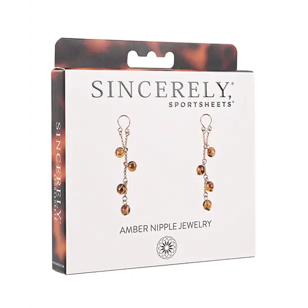 Sincerely Sportsheets Amber Adjustable Nipple Jewelry Tortoiseshell - Nipple Clamp