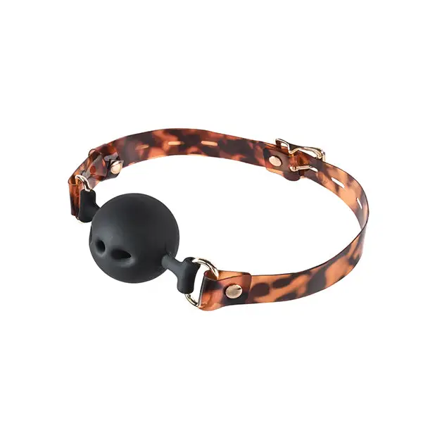 Sincerely Sportsheets Amber Adjustable Silicone Breathable Ball Gag Tortoiseshell - Ball Gag