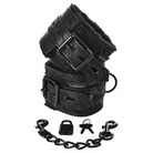 Sincerely Sportsheets Lace Adjustable Fur-Lined Handcuffs Black - Cuffs