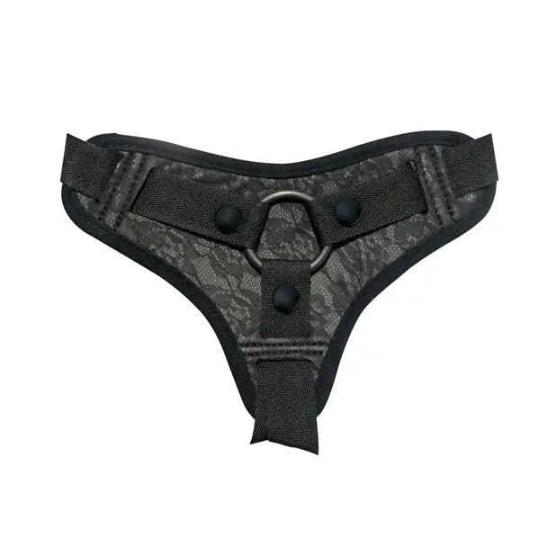 Sincerely Sportsheets Lace Adjustable Strap-On Harness Black - Strap-On Harnesses