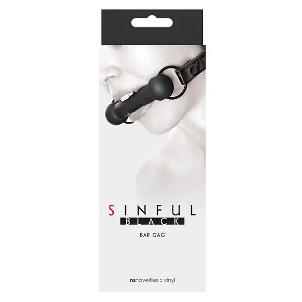 Sinful Silicone Bar Gag Pink - Black - Ball Gag